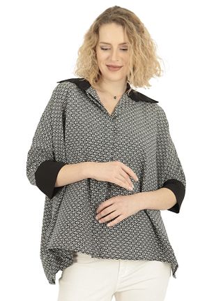 پیراهن سفید زنانه اورسایز BUKETLİ - کد 273776991