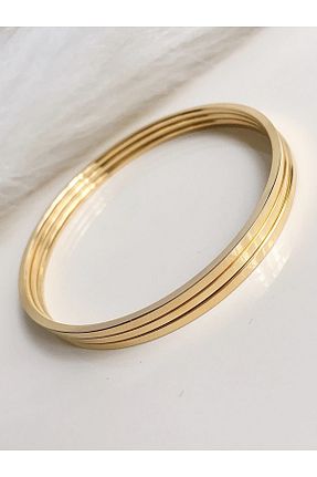 دستبند استیل (فولاد) زرد زنانه استیل (فولاد) DS DİAMONDSHOP - کد 147470322