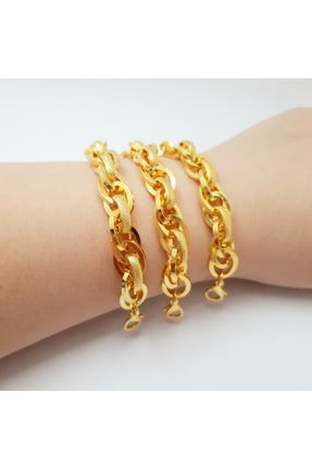 دستبند استیل طلائی زنانه روکش طلا کد 274344465