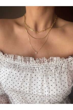 گردنبند جواهر طلائی زنانه روکش طلا کد 274615788