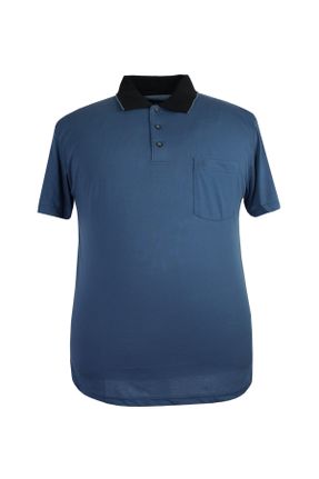 تی شرت سرمه ای مردانه سایز بزرگ پنبه (نخی) کد 274552762