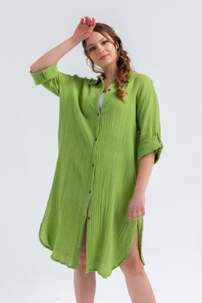 لباس سبز زنانه بافتنی پنبه (نخی) لباس پیراهنی کد 276675943
