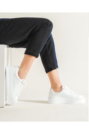 کفش کژوال سفید زنانه چرم مصنوعی پاشنه کوتاه ( 4 - 1 cm ) پاشنه ساده کد 276351020