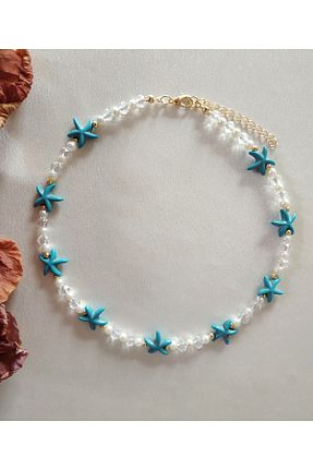 گردنبند جواهر آبی زنانه منجق Fata Morgana Accessory - کد 277159337