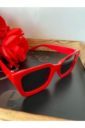 عینک آفتابی قرمز زنانه UV400 eleven market - کد 277182149