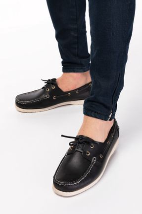 کفش لوفر مشکی مردانه چرم طبیعی پاشنه کوتاه ( 4 - 1 cm ) کد 275992607