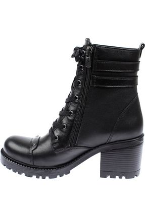 بوت / نیم بوت مشکی زنانه چرم خالص KARUMGESS - کد 276144287