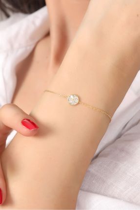 دستبند نقره طلائی زنانه کد 49391677