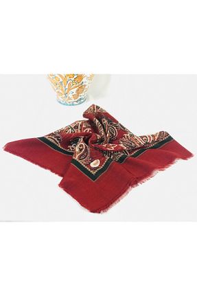 روسری زرشکی 100 x 100 MOM COLLECTİON - کد 71323989