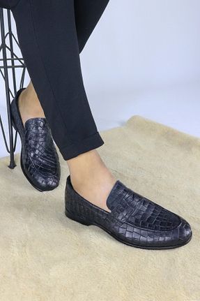 کفش لوفر سرمه ای مردانه چرم خالص Onemarka - کد 277870279