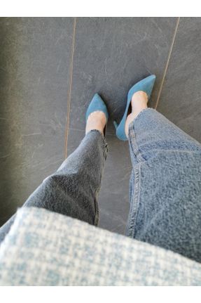 کفش پاشنه بلند کلاسیک آبی زنانه چرم طبیعی پاشنه متوسط ( 5 - 9 cm ) پاشنه نازک کد 62274258