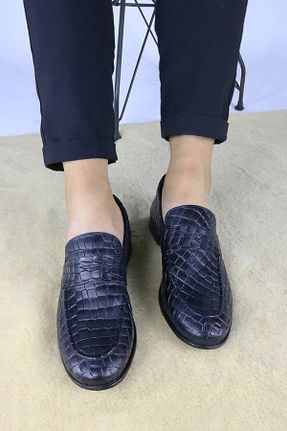 کفش لوفر سرمه ای مردانه چرم خالص Onemarka - کد 277870279