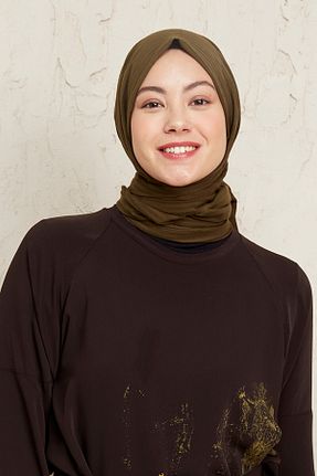 شال خاکی زنانه پنبه ای Helya - کد 278448733