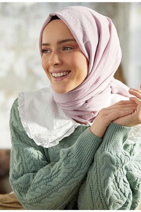 شال صورتی زنانه پنبه ای Helya - کد 278484094