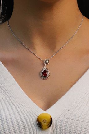 گردنبند نقره قرمز زنانه 925 عیار Midyat Nurtaş Gümüş - کد 63094516