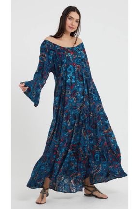 لباس آبی زنانه بافتنی پنبه (نخی) رگولار آستین-بلند کد 277650280