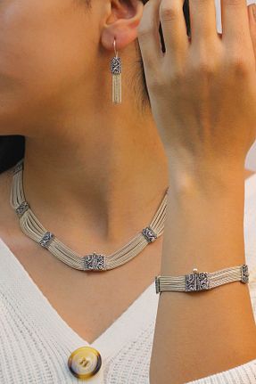 ست نقره زنانه عقیق Midyat Nurtaş Gümüş - کد 279907634