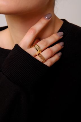انگشتر جواهر طلائی زنانه پوشش لاکی کد 86233573
