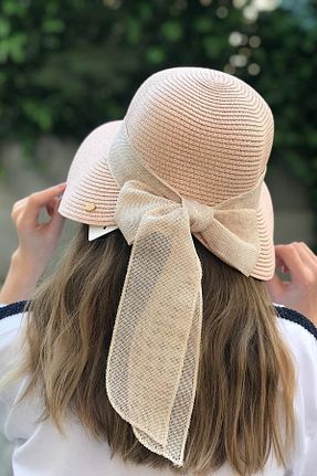 کلاه صورتی زنانه حصیر novon - کد 103249284