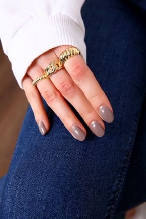 انگشتر جواهر طلائی زنانه پوشش لاکی کد 86234670