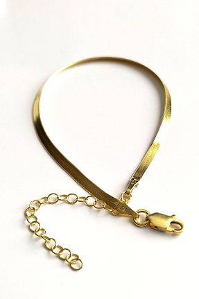 دستبند نقره طلائی زنانه 925 عیار Piraye Silver - کد 68095075