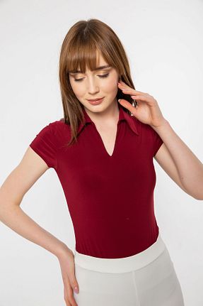 بلوز زرشکی زنانه ساده Laranor - کد 280948594