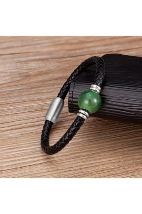 دستبند جواهر سبز مردانه سنگ طبیعی TONSTYLE - کد 282273489