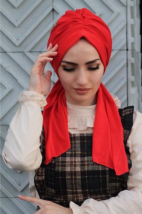 کلاه شنای حجاب قرمز زنانه Amisos Bone Şal Hazır Tesettür Giyim - کد 281461212