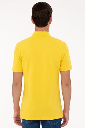 تی شرت زرد مردانه اسلیم فیت یقه پولو تکی بیسیک کد 280730366