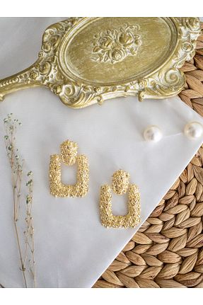 گوشواره جواهر طلائی برنجی BeuBella Aksesuar - کد 282172529
