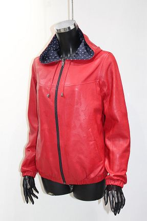 کاپشن قرمز زنانه رگولار Metins Leather - کد 282467871