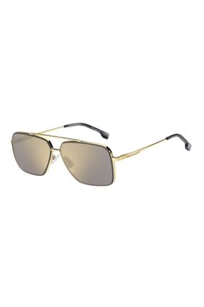 عینک آفتابی طلائی زنانه 62 UV400 فلزی آینه ای قطره ای کد 283181308
