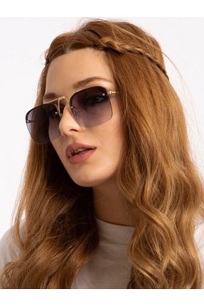 عینک آفتابی طلائی زنانه UV400 GHIA - کد 283265234