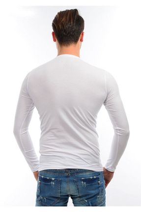 بادی سفید مردانه یقه هفت ModaPlaza - کد 40386421