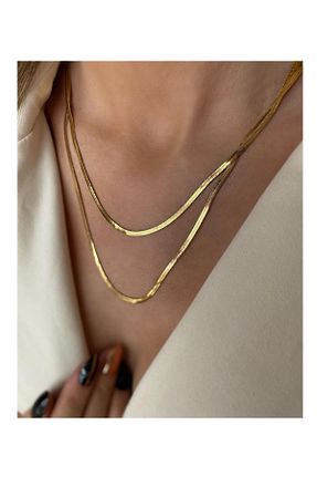 گردنبند استیل ( فولاد ) طلائی زنانه استیل (فولاد) Kafdağı HOME - کد 283710893