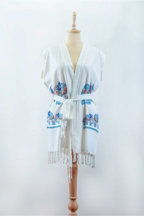 لباس ساحلی سفید زنانه پنبه (نخی) کد 40197700