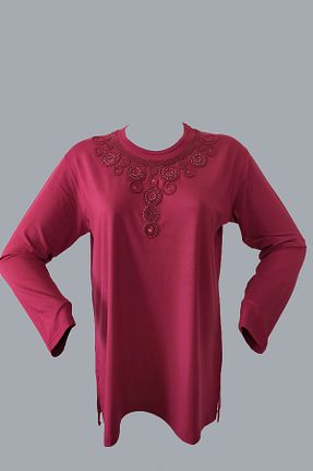 بلوز زرشکی زنانه ساده Rüya - کد 40266897