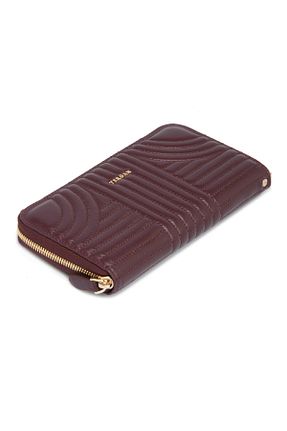 کیف پول زرشکی زنانه ابعاد بزرگ Tergan - کد 40276644