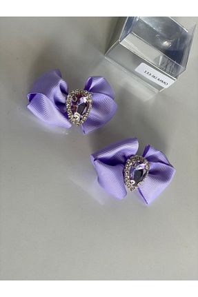 گیره سر بنفش بچه گانه سنگ کریستال QUEEN AKSESUAR - کد 40985214