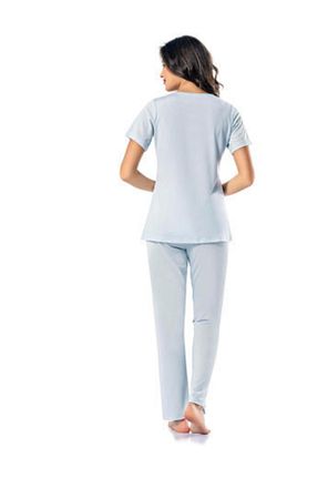 ست لباس راحتی آبی زنانه ساده Şahinler - کد 41158331
