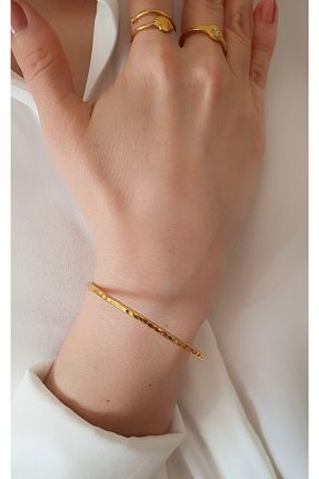 دستبند جواهر طلائی زنانه سنگ طبیعی LOVI - کد 41190367