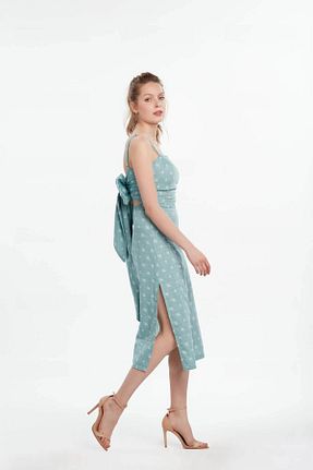 لباس فیروزه ای زنانه بافتنی NİLİST - کد 41729347