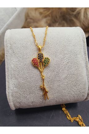 گردنبند استیل ( فولاد ) طلائی زنانه روکش طلا barış gold altın kaplama - کد 70427512