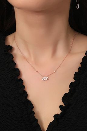گردنبند نقره صورتی زنانه 925 عیار Bilsen Store - کد 49334386