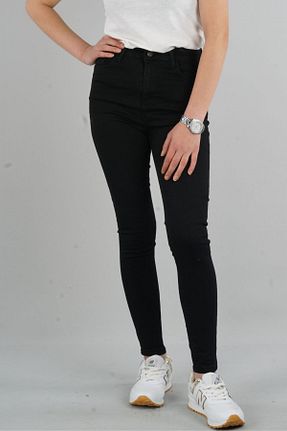 شلوار جین مشکی زنانه پاچه تنگ FİHA - کد 70791001