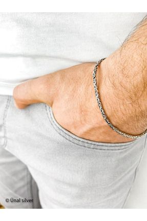 دستبند نقره مردانه 925 عیار ÜNAL SİLVER - کد 71611122