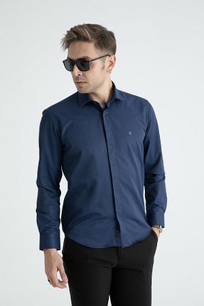 پیراهن سرمه ای مردانه اسلیم فیت ModaPlaza - کد 167595154