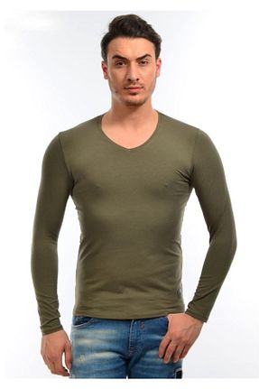 بادی خاکی مردانه یقه هفت ModaPlaza - کد 40386405