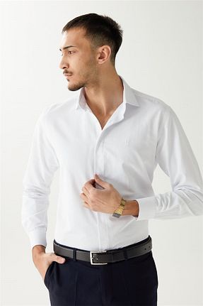 پیراهن سفید مردانه رگولار ModaPlaza - کد 40432283