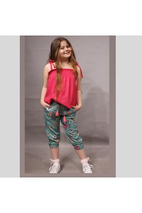 ست بالاتنه و پائین تنه صورتی بچه گانه بافتنی OZZY KİDS - کد 283386808